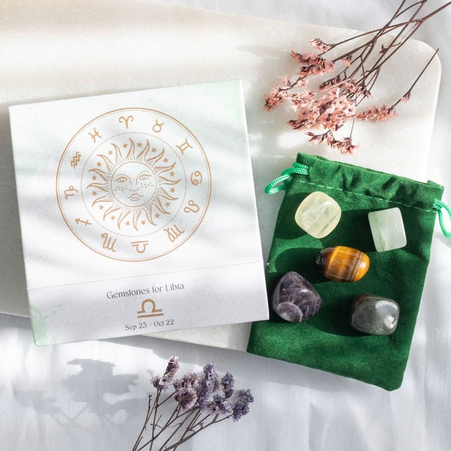 kristallkit för vÅgen (libra) 5 kristaller för ditt stjärntecken
