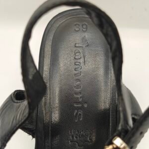Tamaris Sandaler med kilklack ~ Svart fuskläder ~ Strl 39