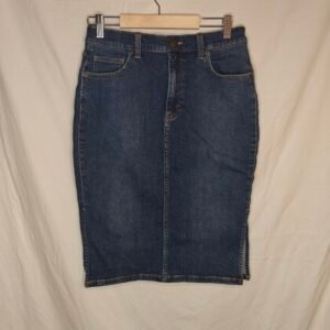 Lee Jeanskjol Pennkjol ~ Mörkblå Stretchdenim med Slits ~ Strl W28 / S