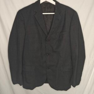 Bergmans Stockholm Kavaj ~ Grå/Grön/Blå Randig Wool Worsted ~ Strl Ej angiven