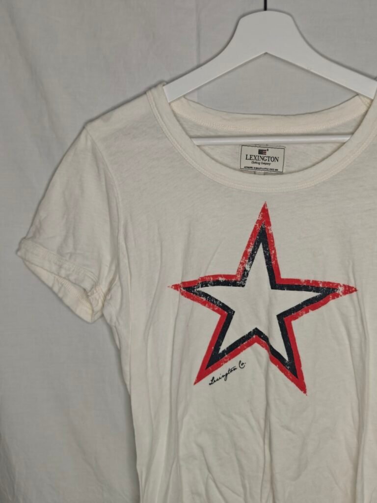 Lexington Clothing Co T-shirt ~ Vit med stjärntryck ~ Strl Ej angiven