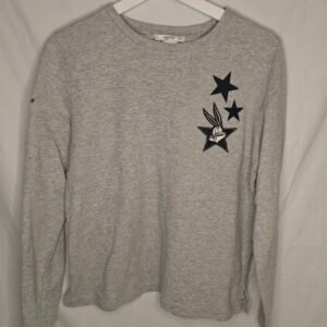Mango Denim & Tees Långärmad T-shirt ~ Grå med Snurresprätt ~ Strl M