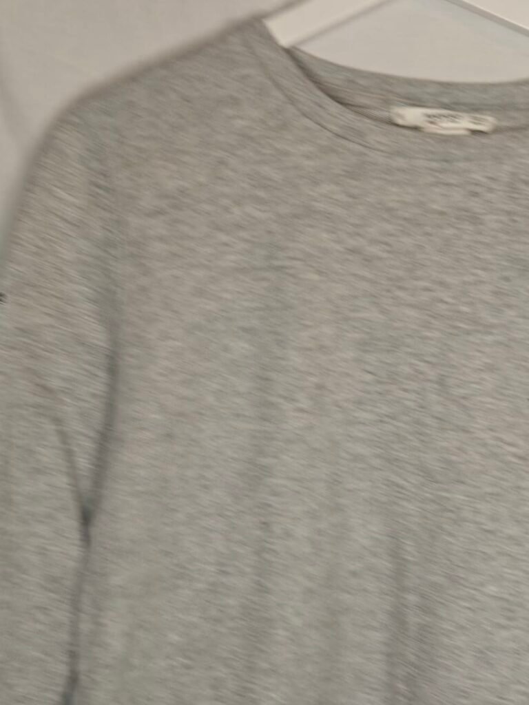 Mango Denim & Tees Långärmad T-shirt ~ Grå med Snurresprätt ~ Strl M